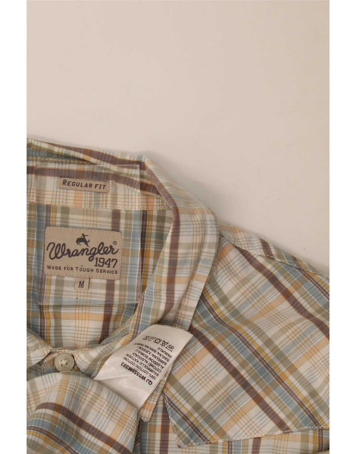 Wrangler Camisa masculina de manga curta regular fit média xadrez multicolorida