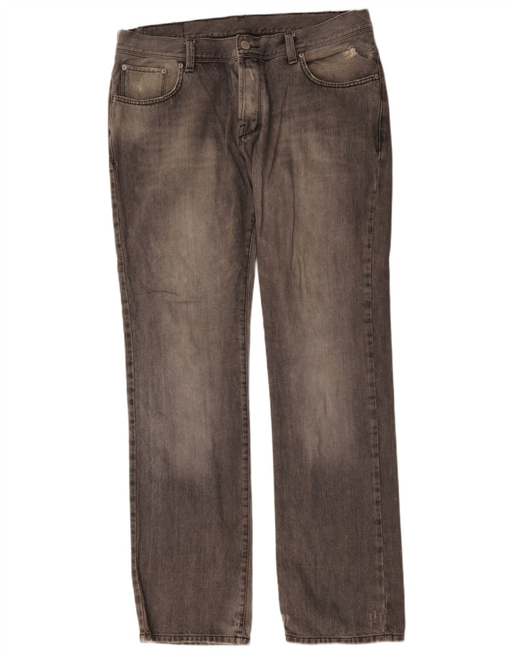 Zara Mens Straight Jeans EU 38 Pequeno W38 L35 Cinza Algodão