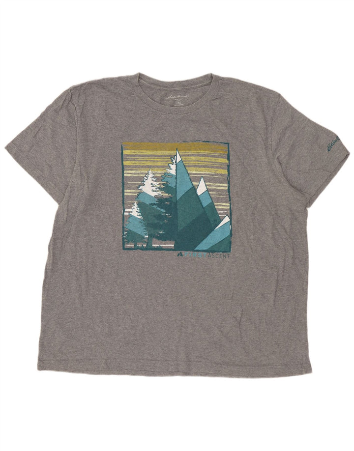 EDDIE BAUER Camiseta gráfica masculina Top XL algodão cinza