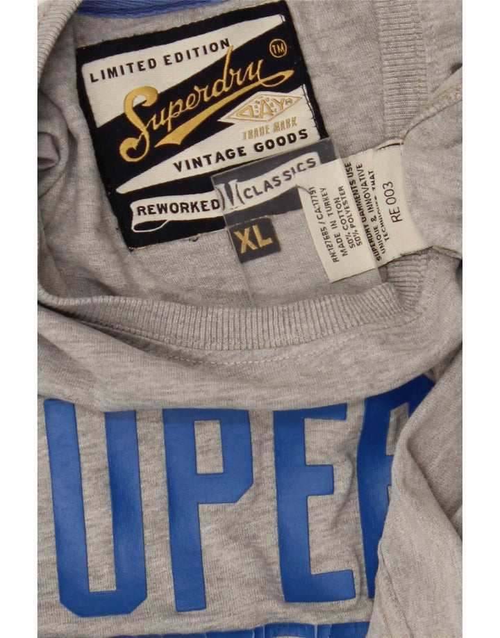 Camiseta gráfica masculina Superdry Top XL algodão cinza