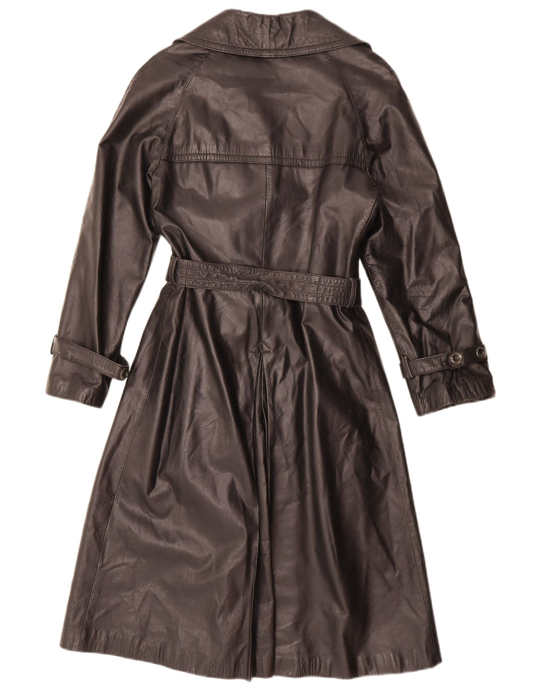 Casaco feminino vintage de couro com peito duplo IT 46 grande preto