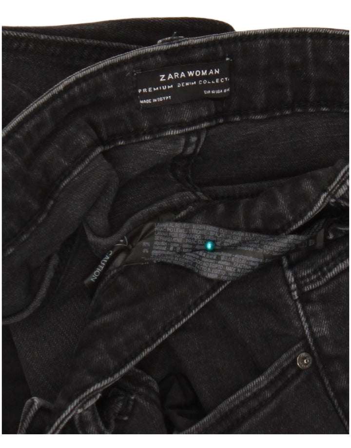 Calça jeans feminina cintura alta Zara EU 40 médio W30 L34 algodão preto