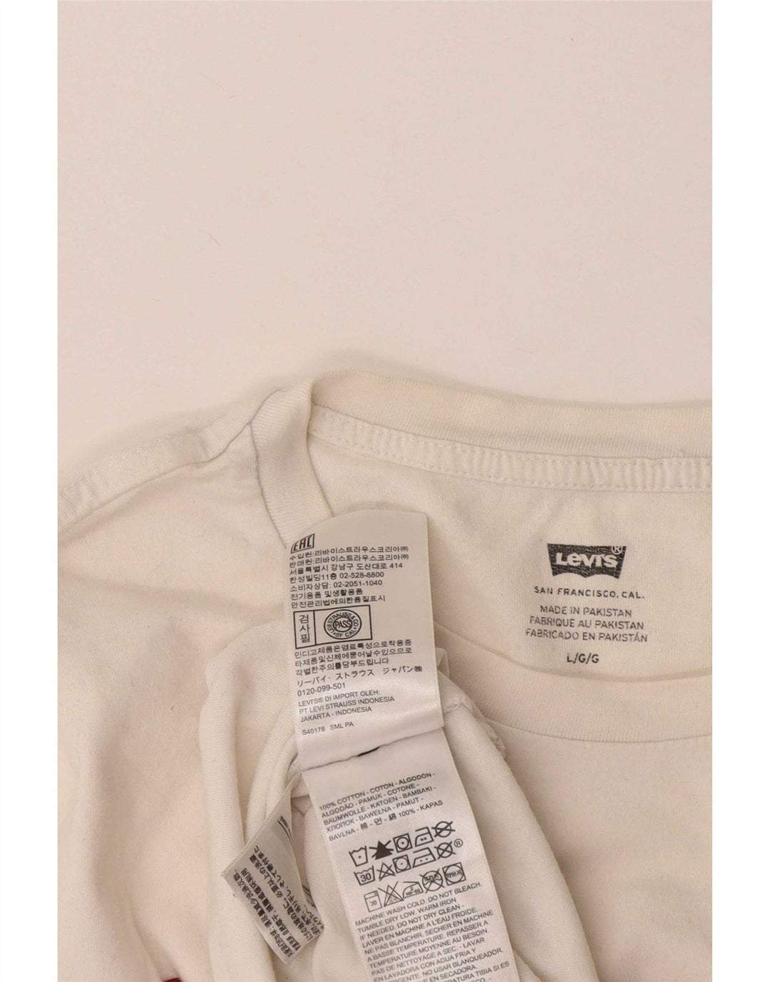Camiseta gráfica masculina Levi's Top grande de algodão branco
