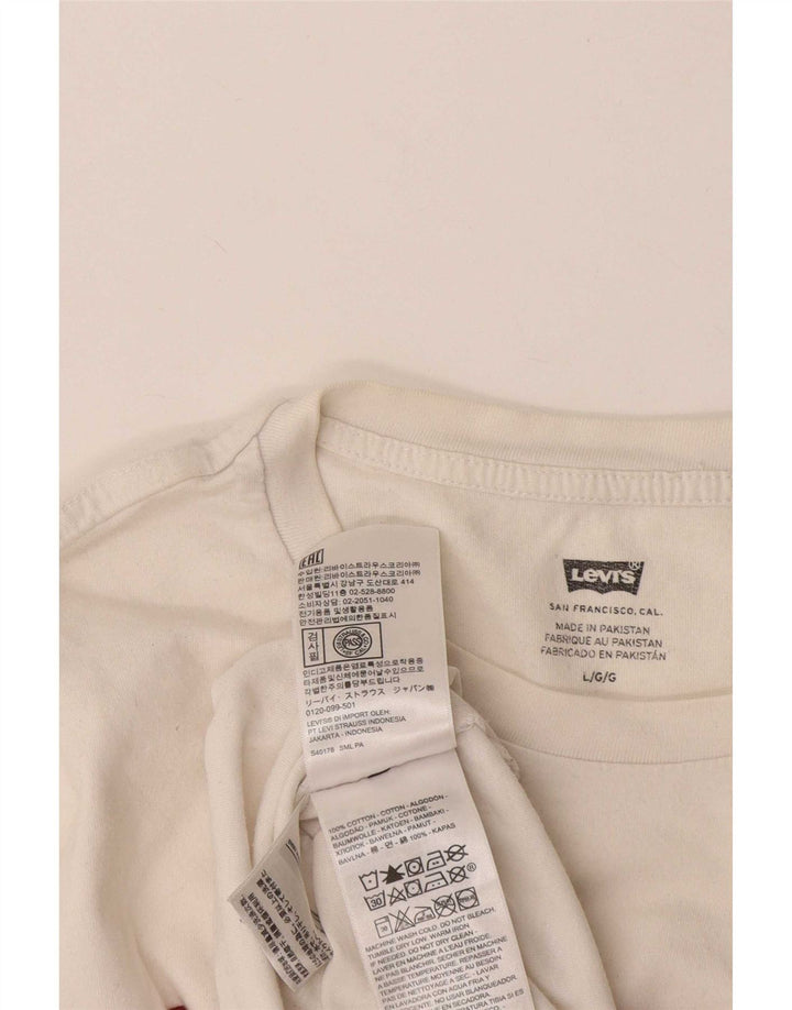 Camiseta gráfica masculina Levi's Top grande de algodão branco