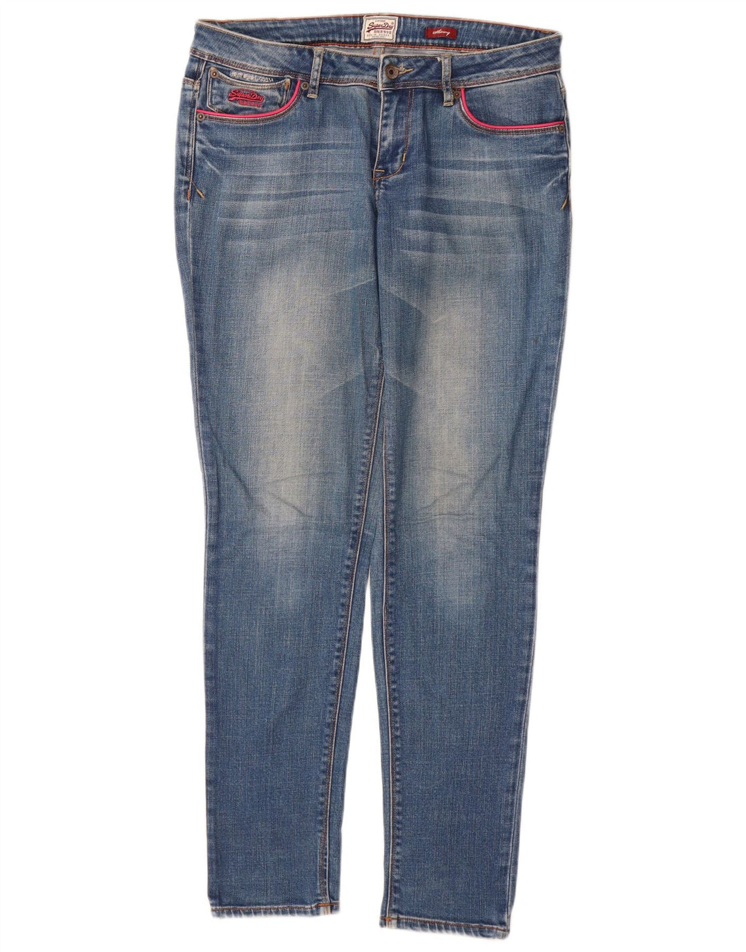 Jeans skinny feminino SUPERDRY W30 L32 algodão azul