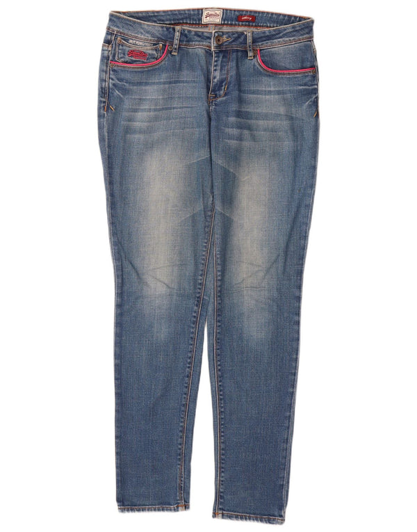 Jeans skinny feminino SUPERDRY W30 L32 algodão azul