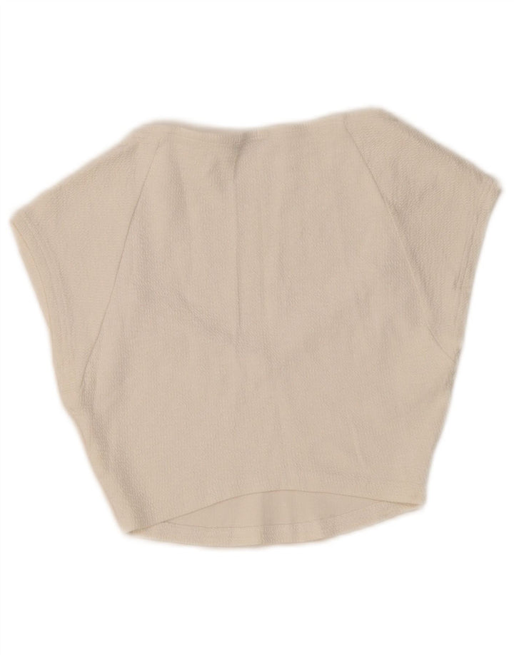 Blusa feminina Zara Top UK 12 médio branco