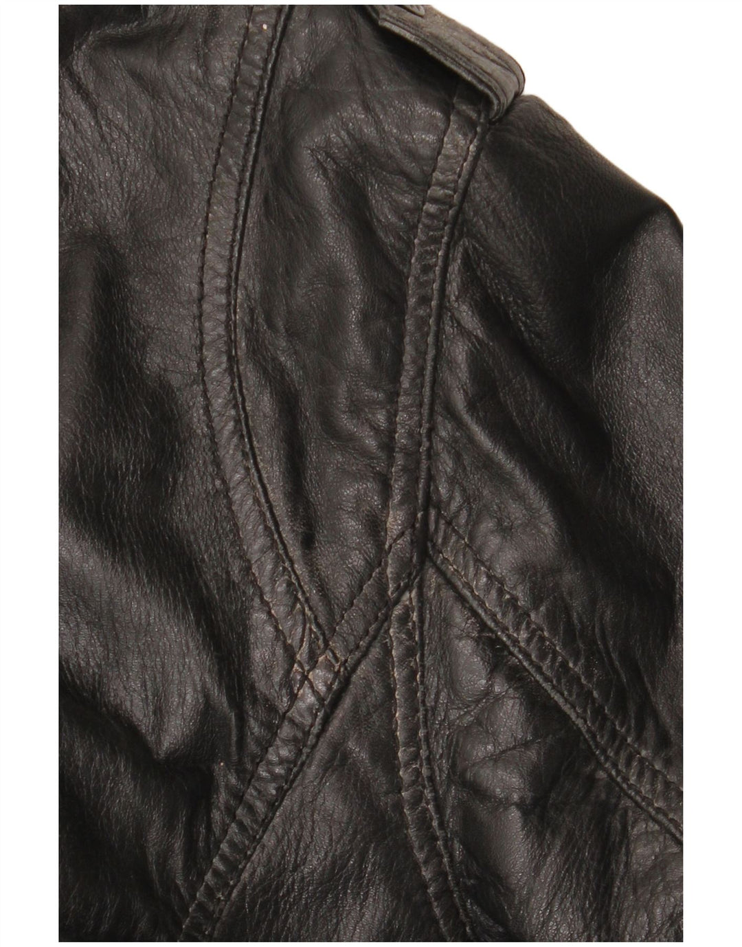 Jaqueta de couro masculina vintage UK 42 XL couro preto