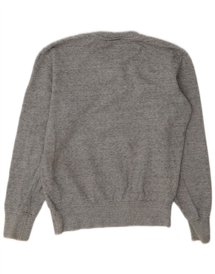 Champion feminino gráfico oversized moletom jumper UK 6 XS cinza manchado