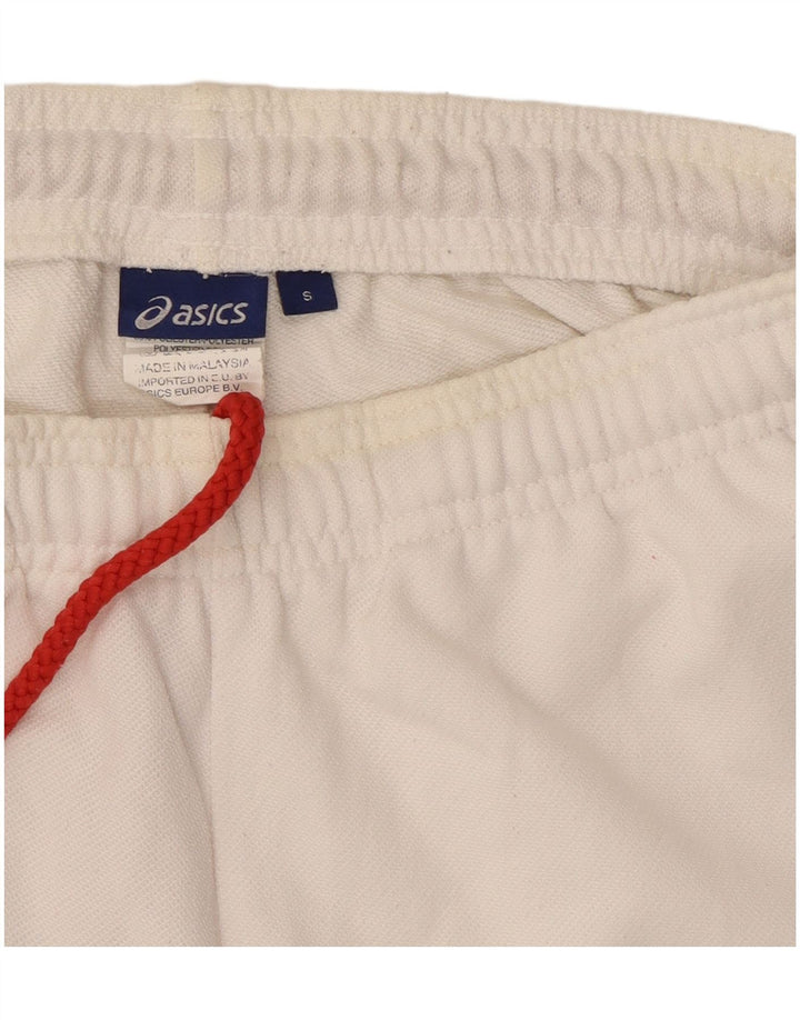 Calça de treino feminina Asics Graphic Joggers UK 8 pequeno poliéster branco