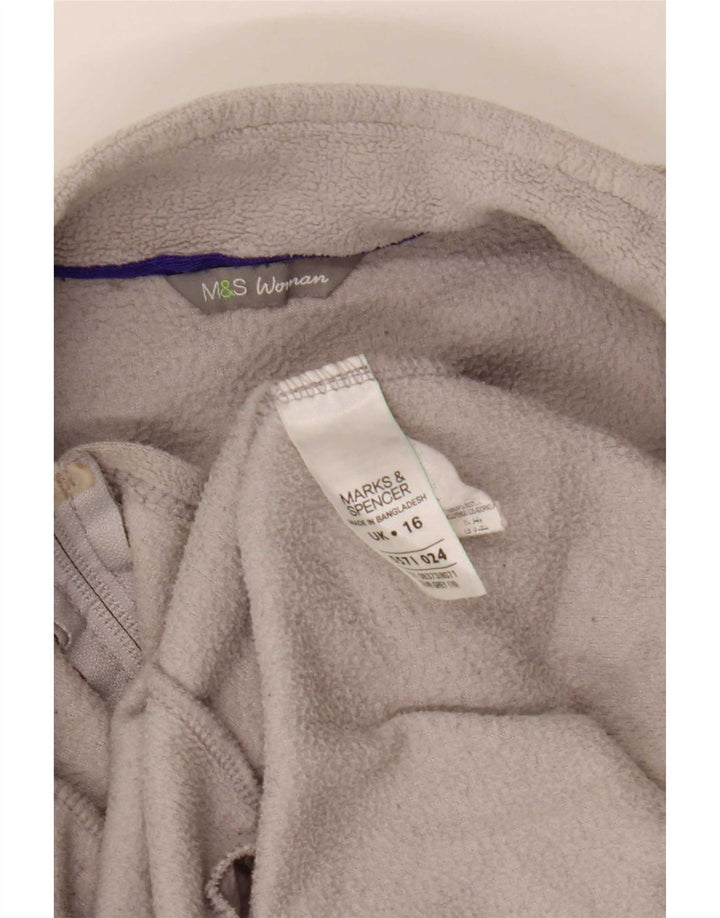 Jaqueta de lã feminina Marks & Spencer Reino Unido 16 grande poliéster cinza