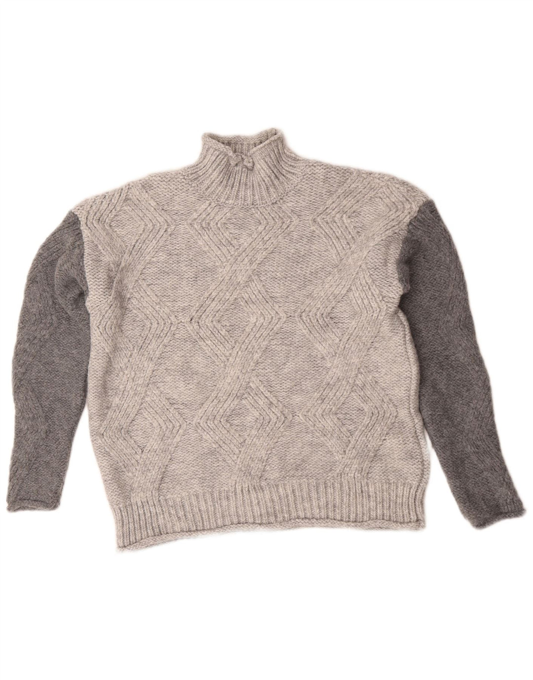 Suéter feminino Marks & Spencer com gola tartaruga Reino Unido 10 pequeno cinza