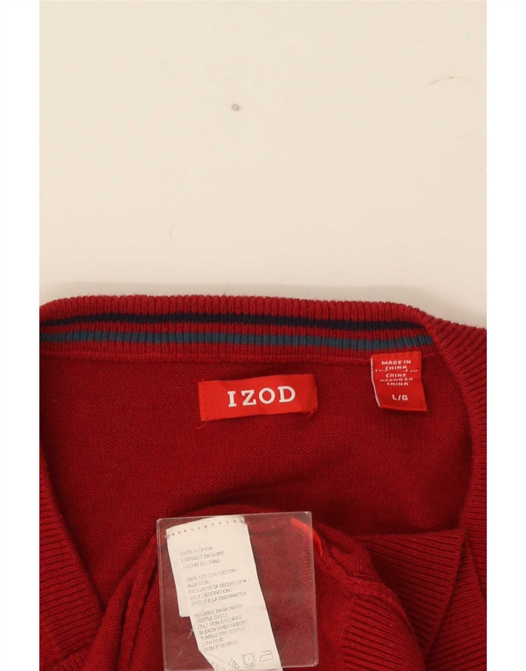 Izod Mens Colete Regata Grande Algodão Vermelho
