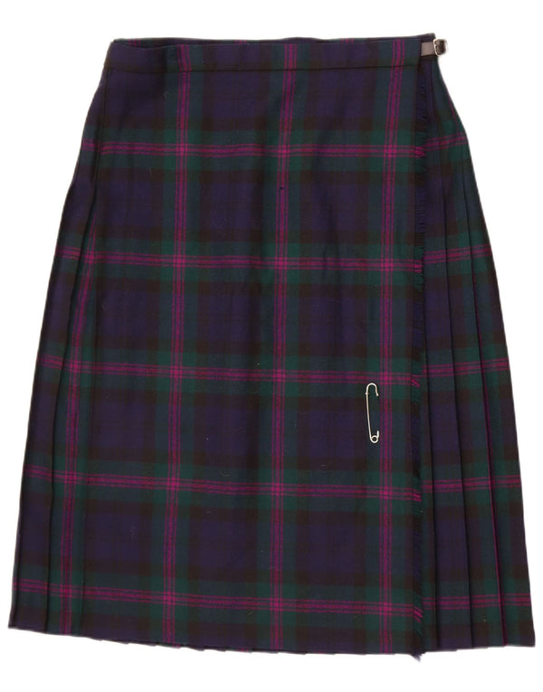 Saia feminina Highland Home Industries UK 20 2XL W34 azul marinho xadrez