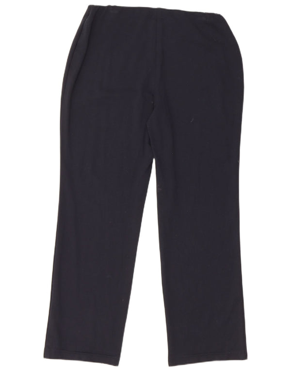 Marks & Spencer Womens Straight Casual Trousers UK 12 Medium W30 L27 Black