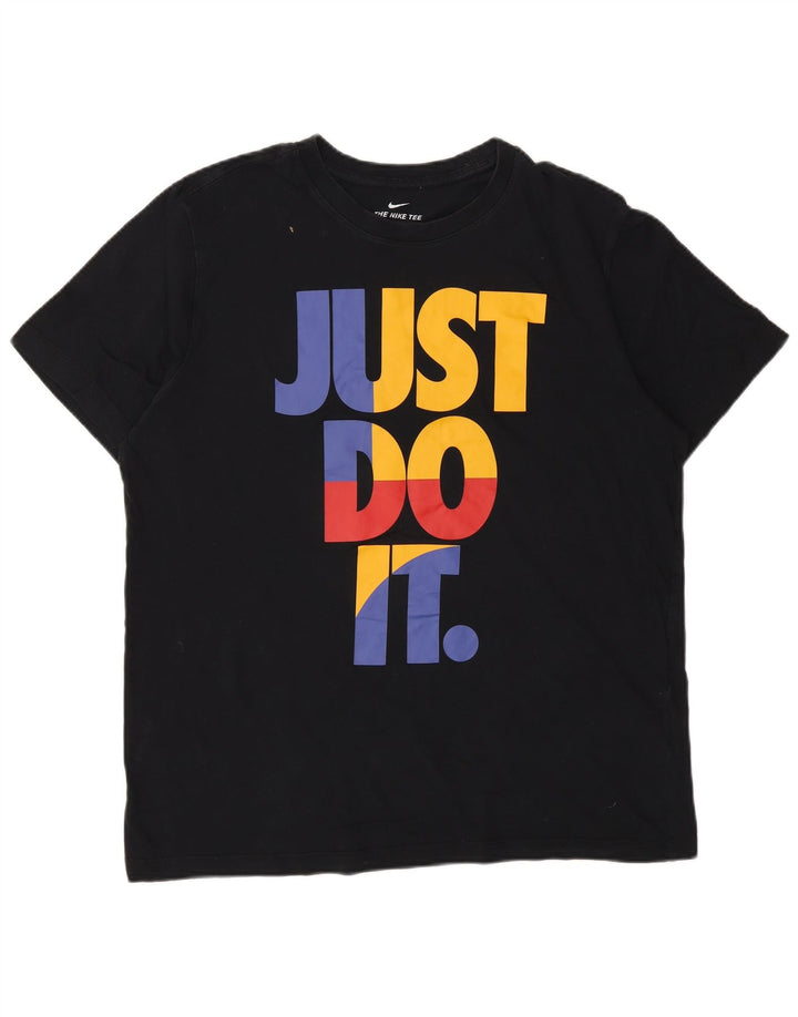 Camiseta gráfica masculina Nike grande algodão preto
