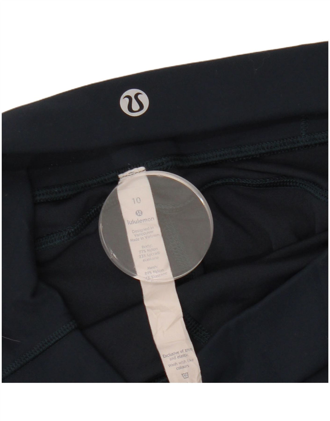 Leggings femininas LULULEMON EUA 10 grande nylon azul marinho