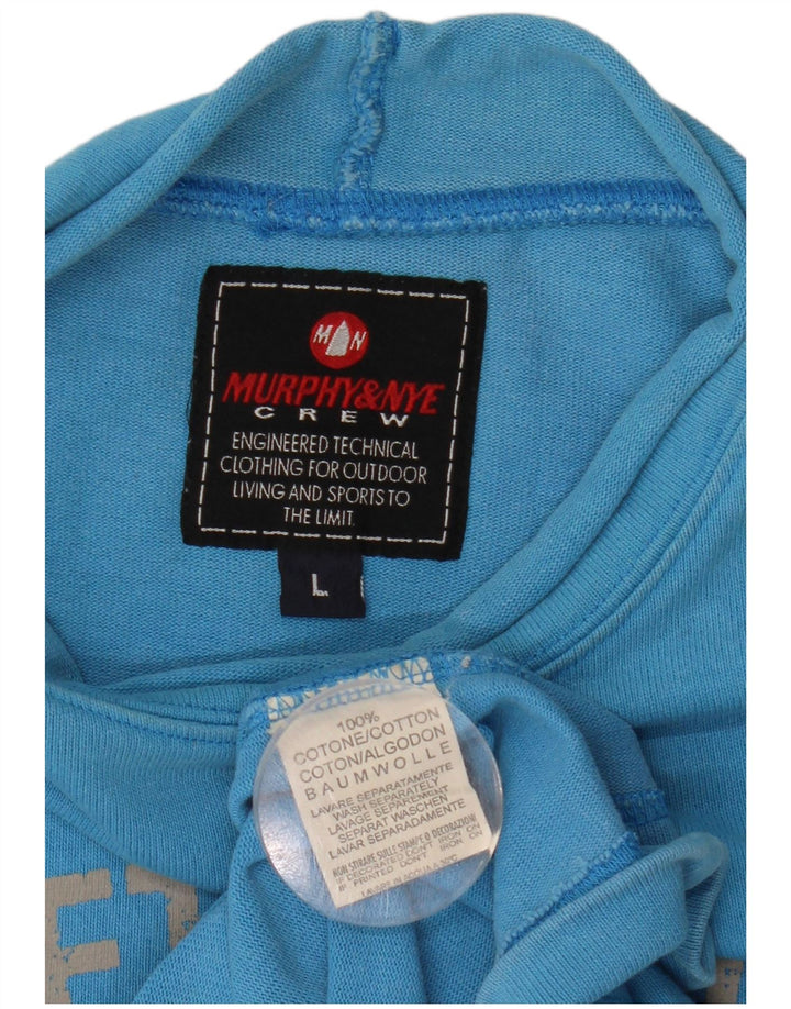 Murphy & Nye moletom gráfico masculino jumper grande algodão azul