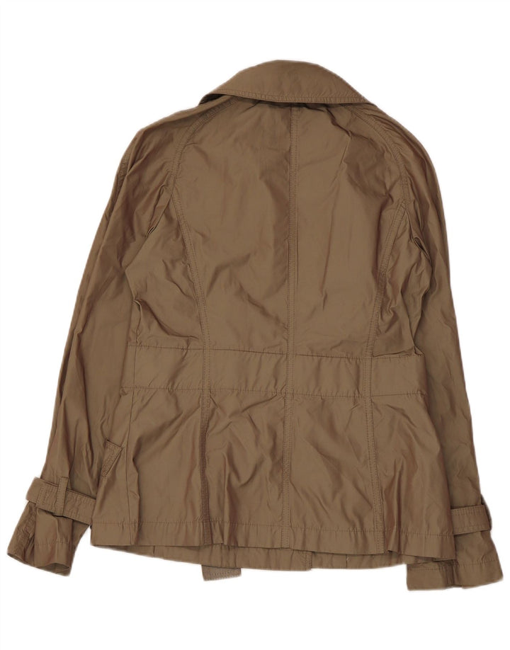 Zara Womens Short Trench Coat UK 10 Pequeno Poliéster Cáqui