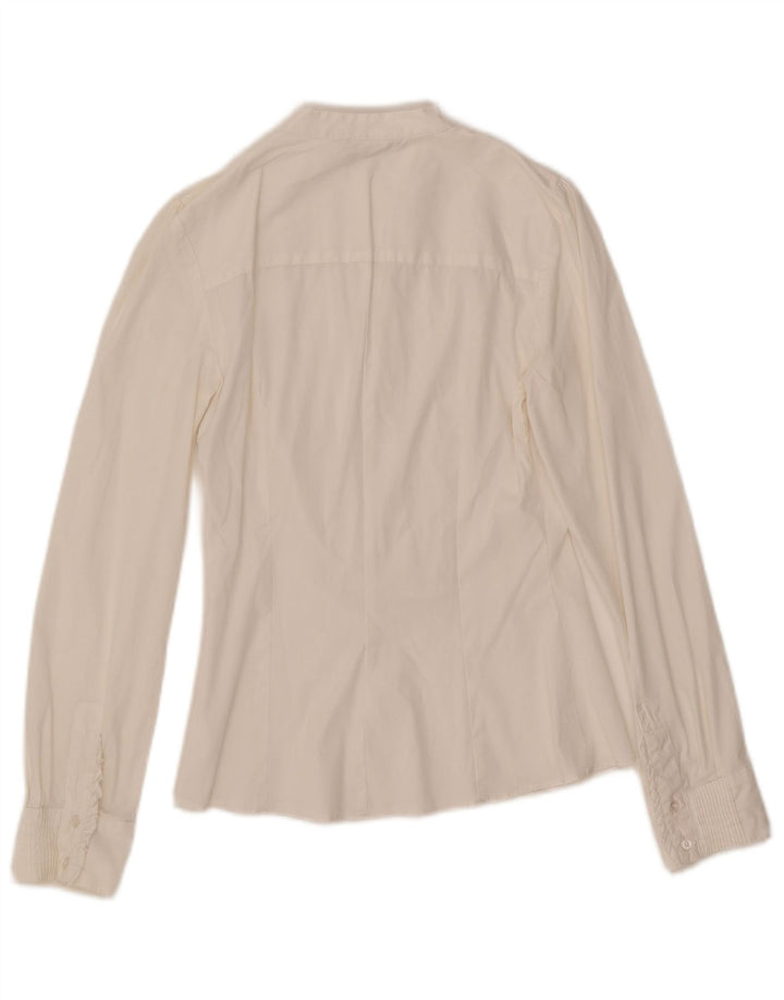 Pulôver feminino ZARA camisa smoking Reino Unido 8 pequeno branco