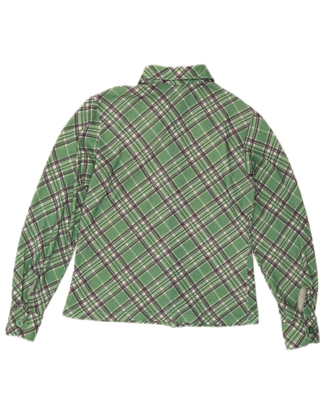Camisa feminina vintage UK 12 xadrez verde médio