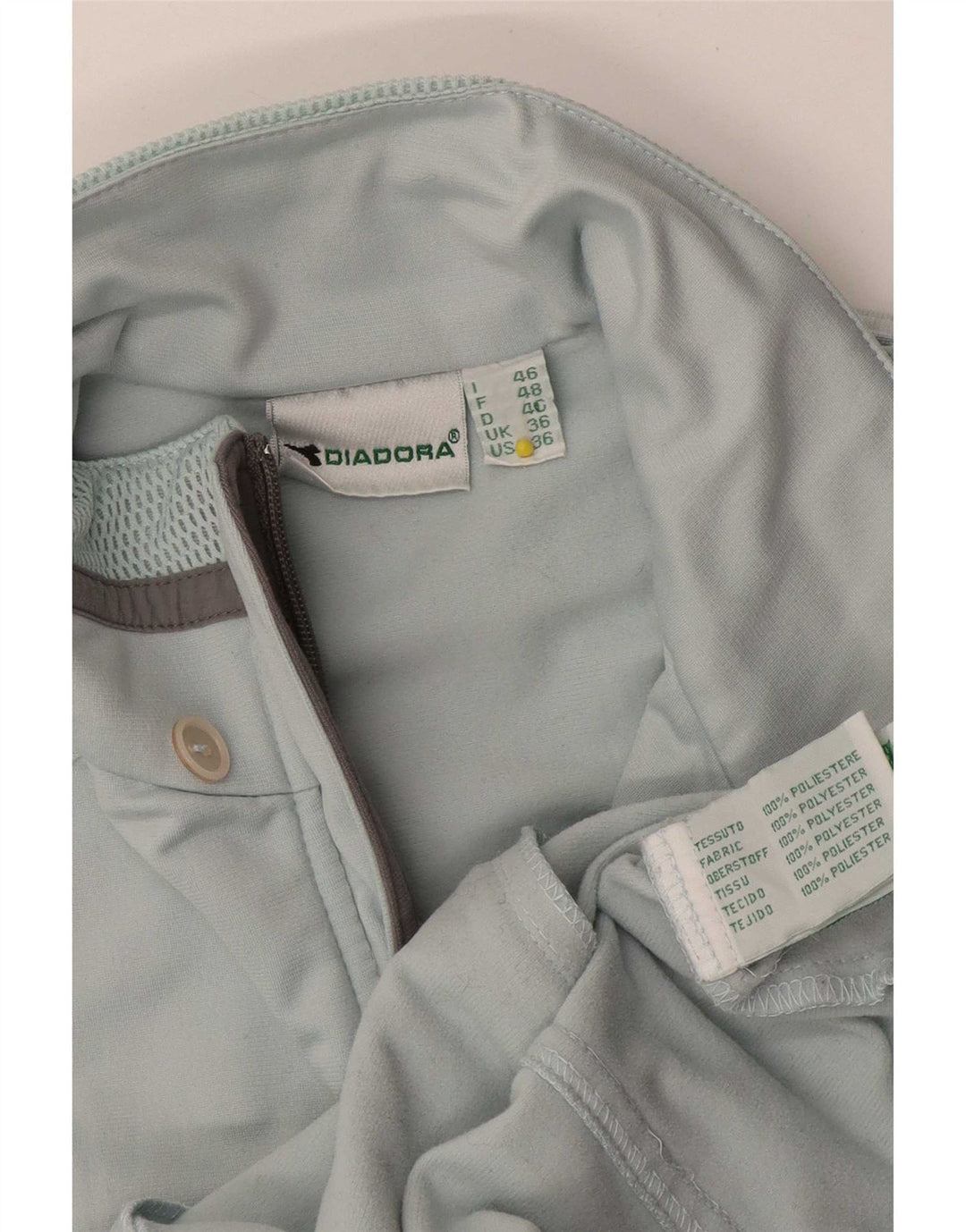 Diadora Womens Tracksuit Top Jacket UK 36 Pequeno Azul Poliéster