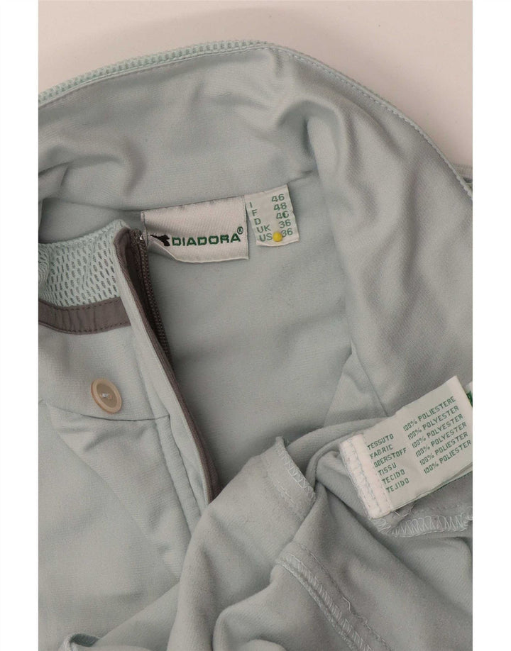 Diadora Womens Tracksuit Top Jacket UK 36 Pequeno Azul Poliéster