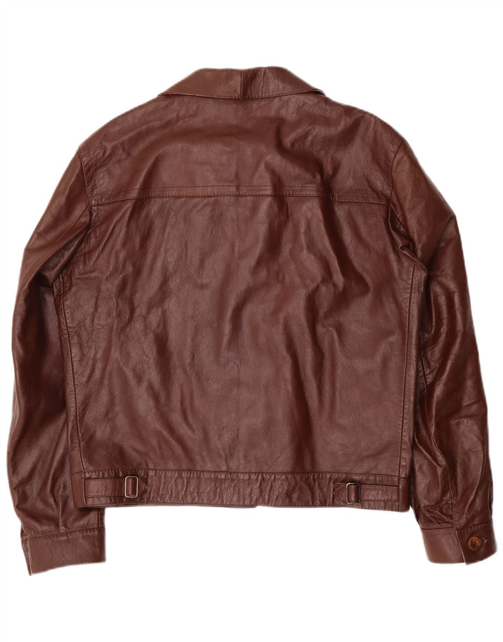 Jaqueta de couro masculina VINTAGE UK 38 marrom médio
