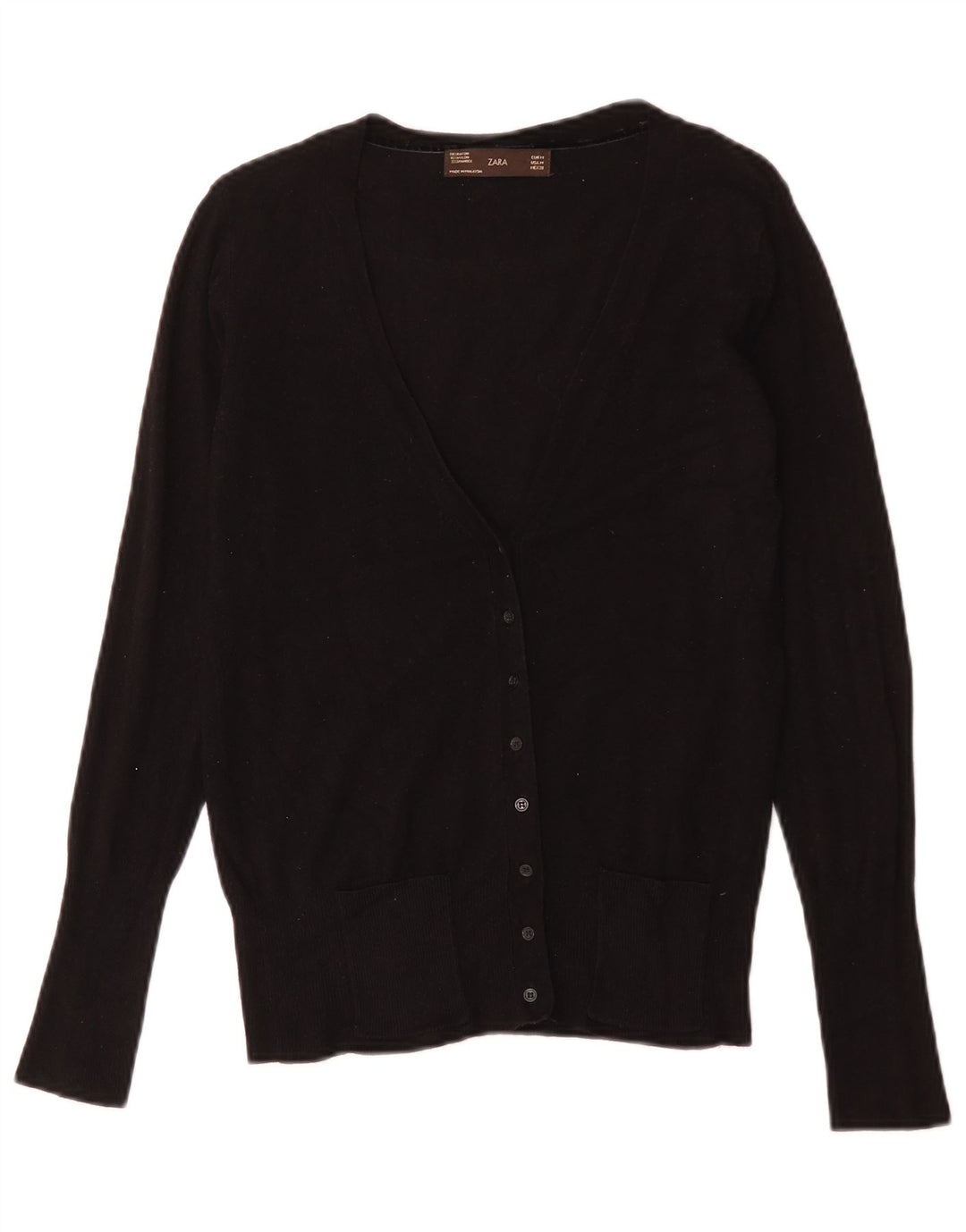 Suéter cardigã feminino Zara Reino Unido 12 médio preto
