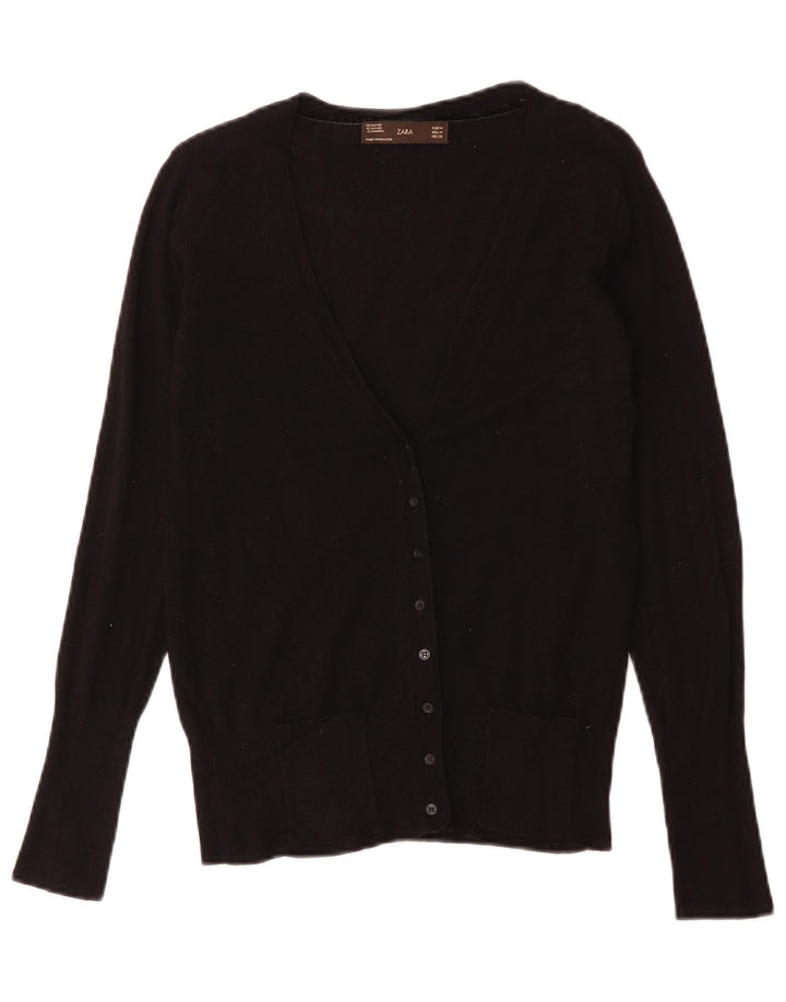 Suéter cardigã feminino Zara Reino Unido 12 médio preto