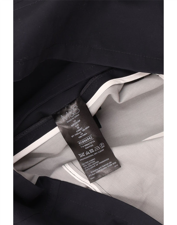 Casaco masculino Marks & Spencer Pea UK 38/40 pequeno algodão azul marinho