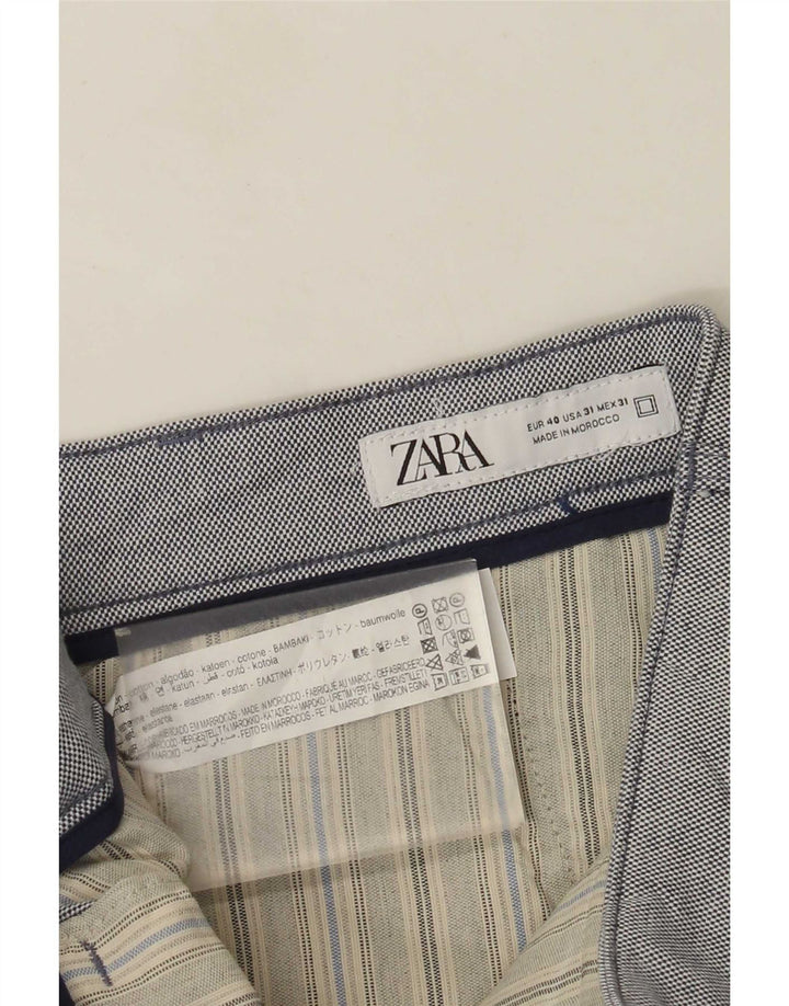 Zara Mens Chino Shorts EU 40 Médio W31 Algodão Cinza