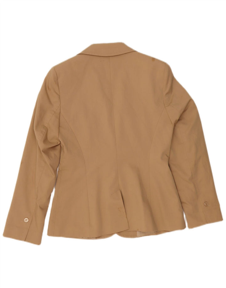 Jaqueta blazer feminina Oasis com 2 botões Reino Unido 12 médio bege poliéster clássico