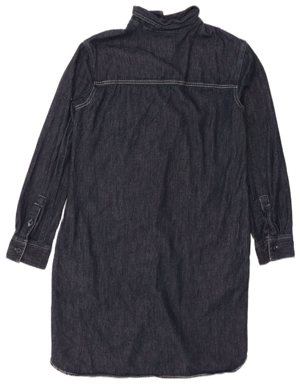 Vestido camisa jeans feminino Lee Reino Unido 14 algodão azul marinho médio