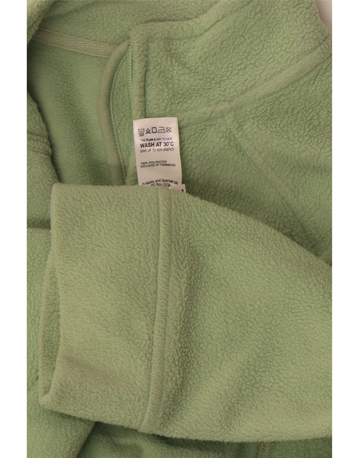 Jaqueta de lã feminina Marks & Spencer Reino Unido 16 grande poliéster verde