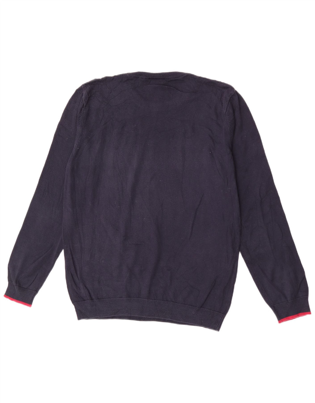 Suéter masculino Lacoste com gola redonda tamanho 5 grande algodão azul marinho
