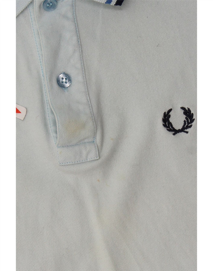 Camisa polo masculina leve e elástica FRED PERRY de algodão azul pequeno