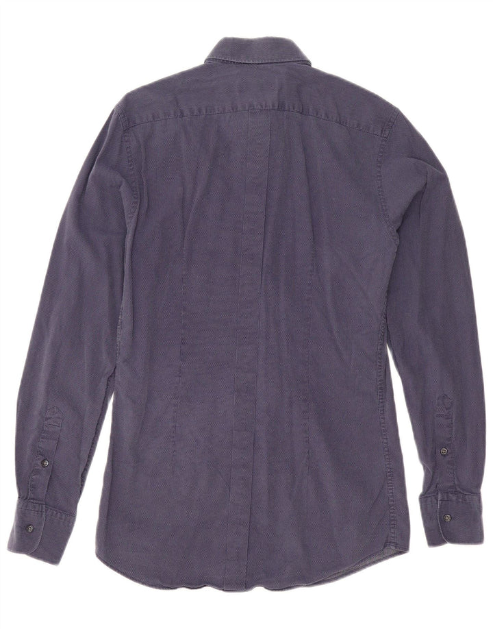 Camisa masculina Reiss pequena azul marinho manchada