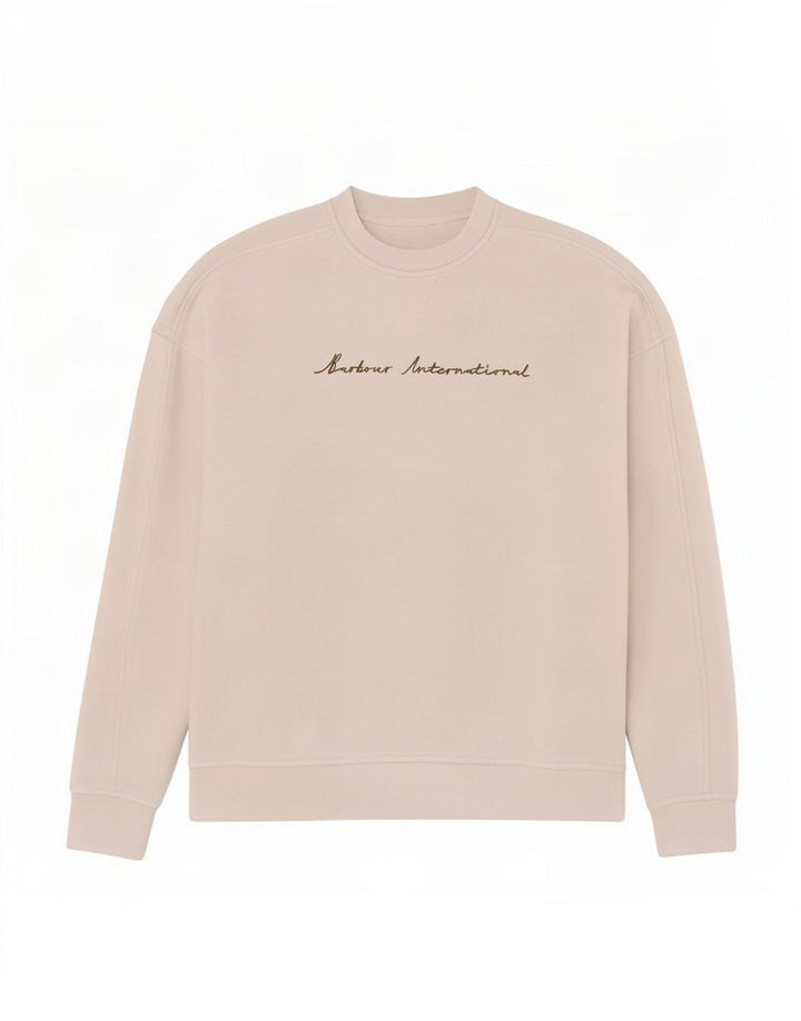 Moletom feminino Barbour com estampa grande e grande, Reino Unido 10, pequeno, algodão branco