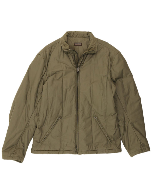 Jaqueta acolchoada masculina Napapijri UK 44 2XL algodão cáqui