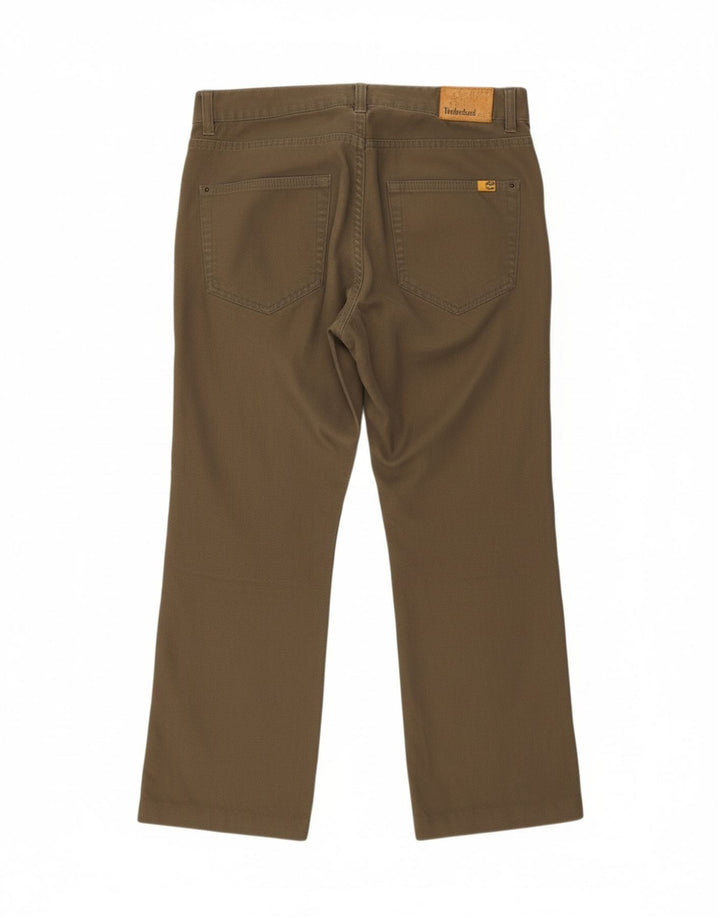 Calça casual reta masculina TIMBERLAND W34 L26 algodão cáqui