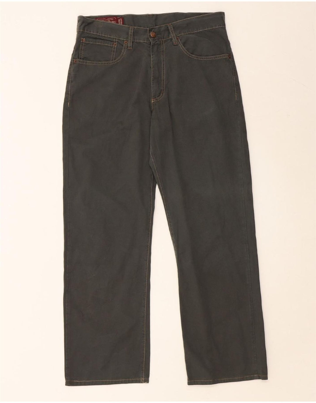 MARLBORO CLASSICS Calça masculina reta casual W32 L28 algodão verde