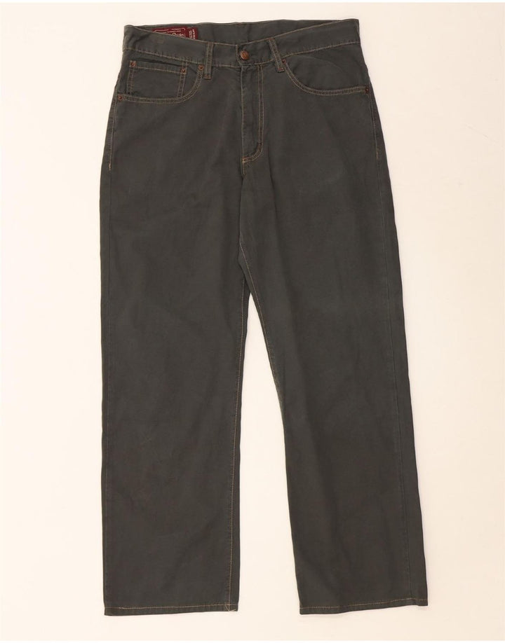 MARLBORO CLASSICS Calça masculina reta casual W32 L28 algodão verde