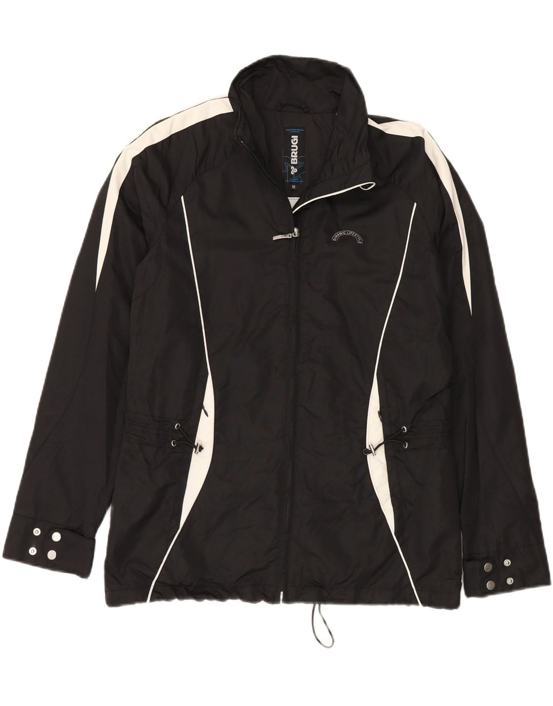 Jaqueta de chuva masculina Brugi UK 38 poliamida colorblock preta média