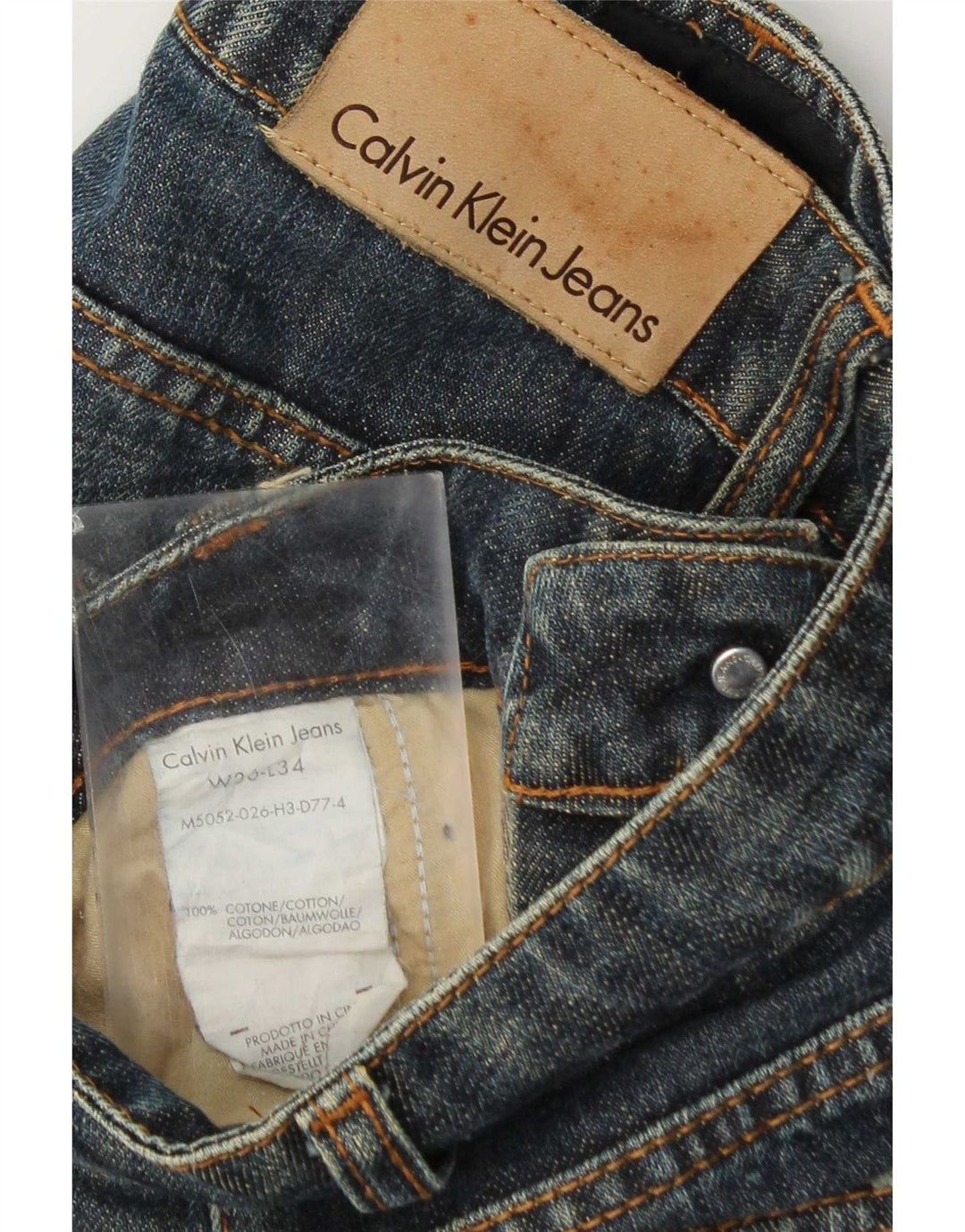 Calça jeans reta masculina Calvin Klein W36 L28 algodão azul