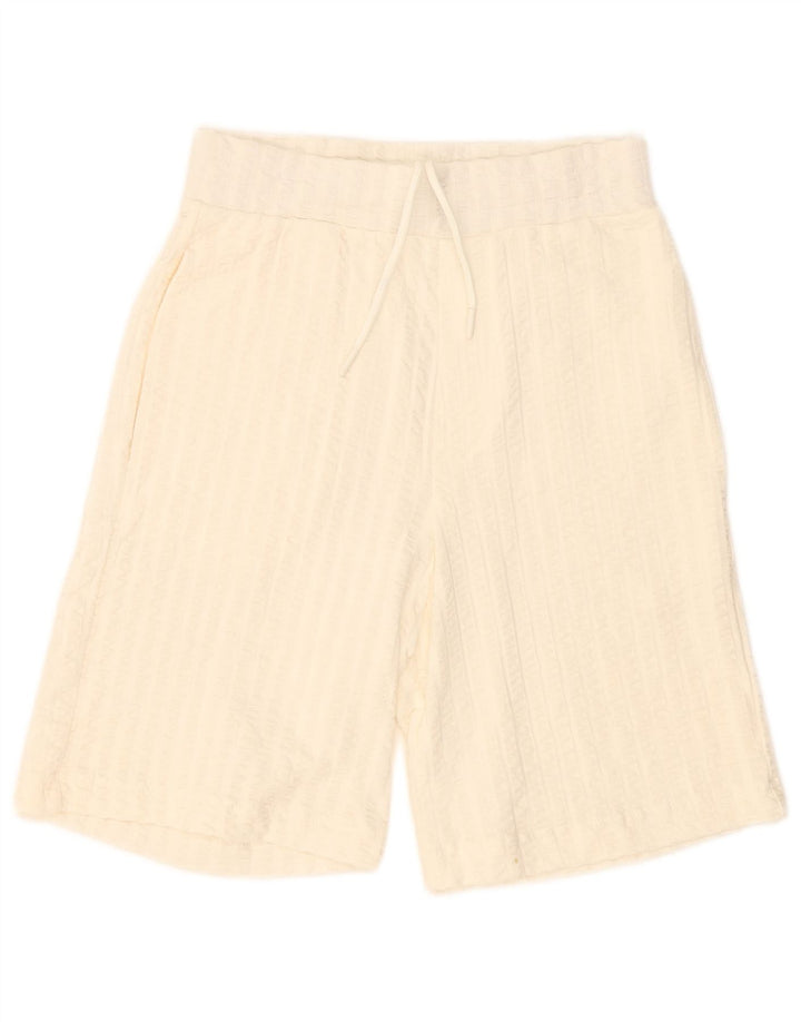 Zara Shorts esportivos masculinos pequenos de algodão listrado branco