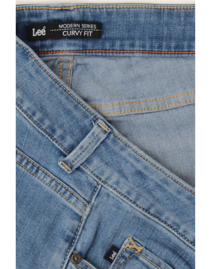 LEE Womens Curvy Fit Bermuda Denim Shorts US 16 2XL W36 Blue Cotton Vintage Lee and Second-Hand Lee from Messina Hembry 