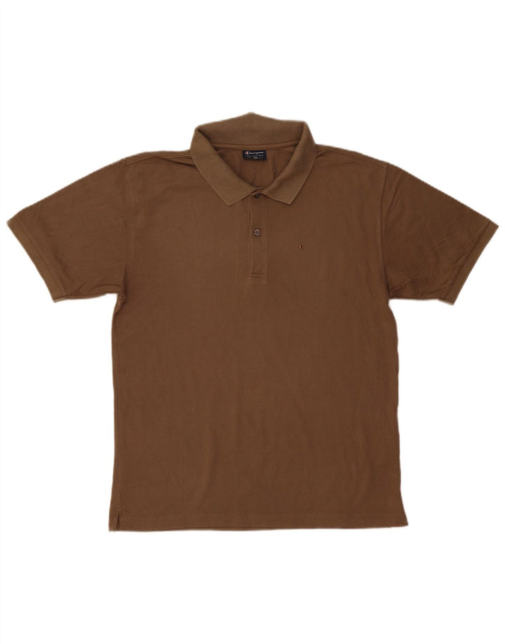 Camisa polo masculina Champion de algodão marrom médio