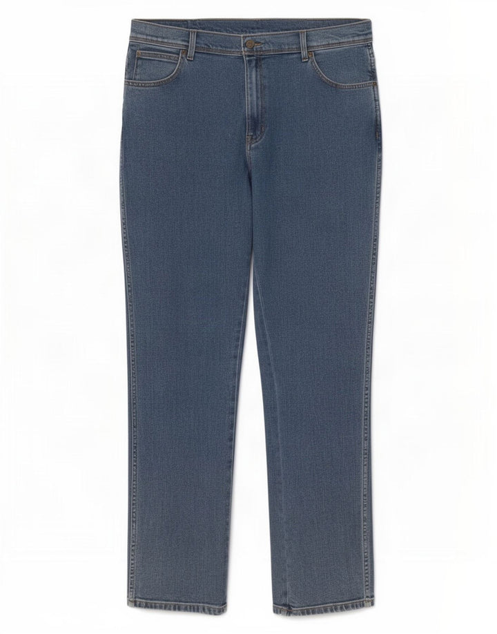 Wrangler Mens Regular Fit Jeans Reta W38 L34 Azul Algodão