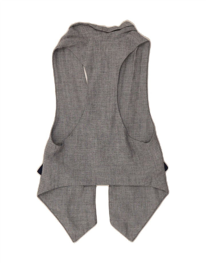 ZARA Womens Crop Waistcoat UK 6 XS Grey Cotton Vintage Zara and Second-Hand Zara from Messina Hembry 